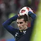 Striker Timnas Prancis, Antoine Griezmann saat melawan Belgia pada semifinal Piala Dunia 2018. (Paul ELLIS / AFP)