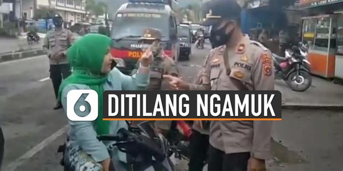 VIDEO: Viral Wanita Ngaku Istri Jaksa Ngamuk Ditilang Polisi