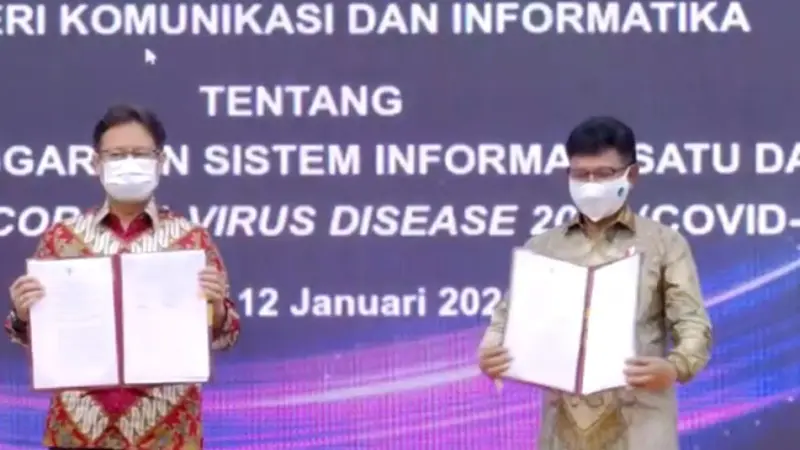 una mengintegrasikan data yang ada Kementerian Kesehatan bekerja sama dengan Kementerian Komunikasi dan Informatika (Kominfo) lewat  Surat Keputusan Bersama (SKP) tentang Penyelenggaraan Sistem Informasi Satu Data Vaksinasi COVID-19.