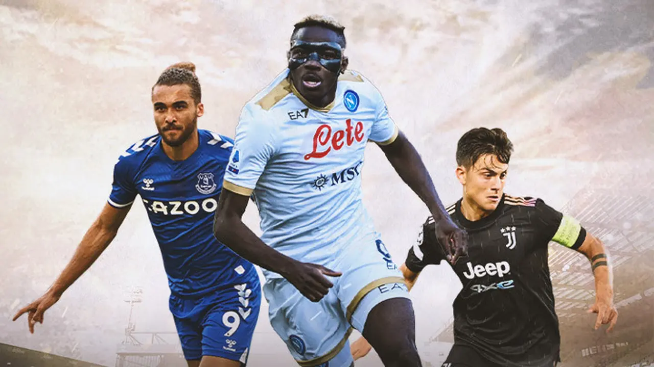 Ilustrasi - Dominic Calvert-Lewin, Victor Osimhen, Paulo Dybala