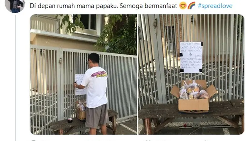 viral, keluarga sediakan makanan gratis di depan rumah
