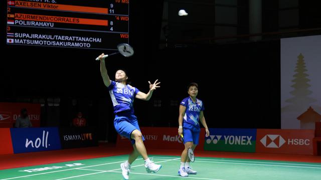 Ganda putri Indonesia, Greysia Polii/Apriyani Rahayu mulus melaju mudah ke perempatfinal Daihatsu Indonesia Masters 2021. (PBSI)