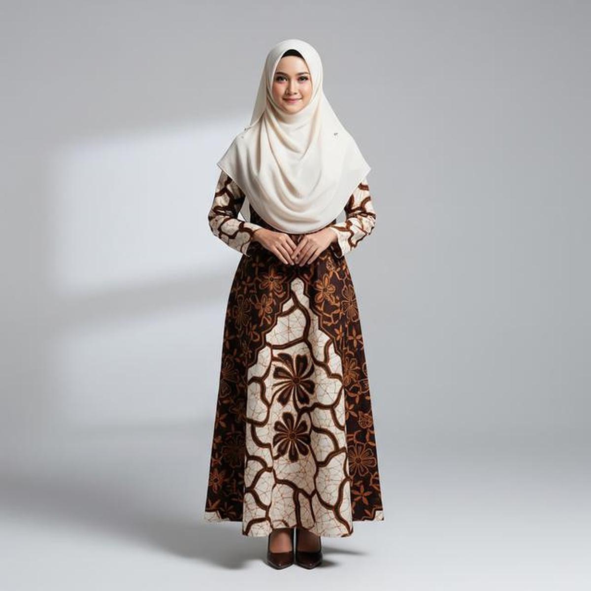 7 Model Gamis Batik untuk Arisan Wanita, Kombinasi Motif dan Warna yang Menawan
