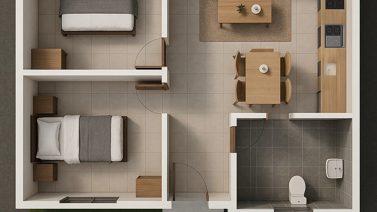 Ide Denah Rumah 9x9 Minimalis Sederhana