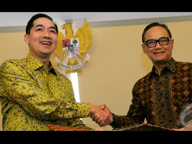 Kemendag dan Kadin memperpanjang kerja sama guna peningkatan daya saing nasional, Jakarta, Rabu (20/8/2014) (Liputan6.com/Faisal R Syam)