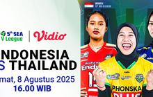 Siaran Langsung SEA V League 2025 - Indonesia vs Thailand pada Putaran 2 di Vidio