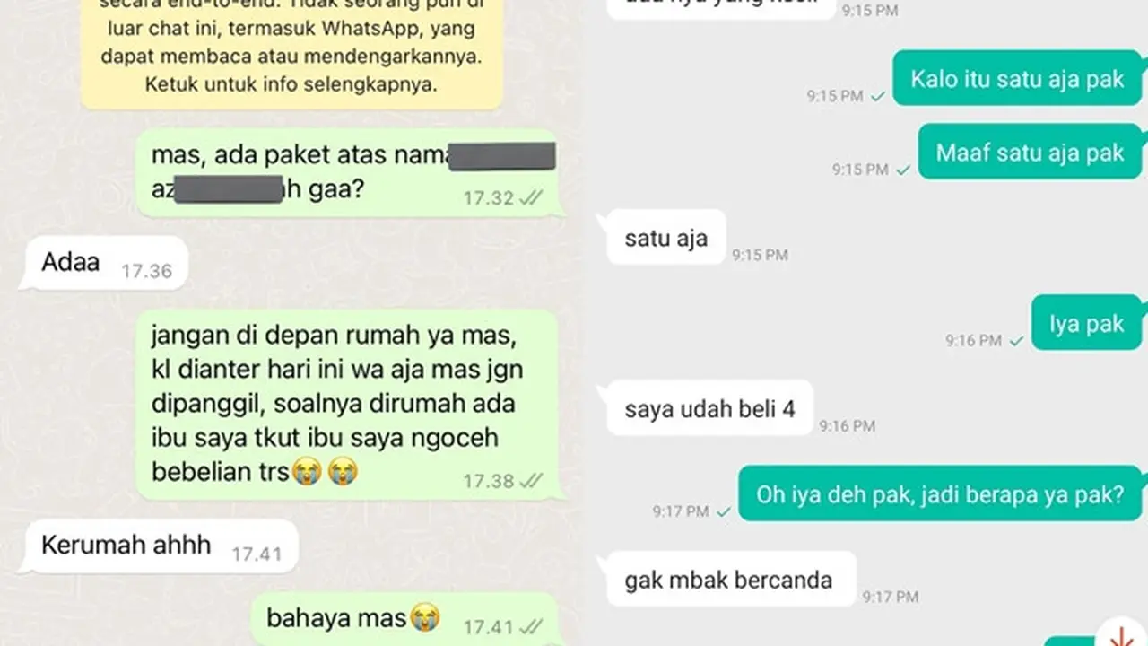 6 Chat Kurir Ajak Bercanda Konsumen Ini Kocak, Receh Tapi Bikin Ngakak