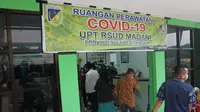 Seremoni pemulangan pasien covid-19 di RS Madani Palu yang sembuh pada 29 Mei, 2020. (Foto: Heri Susanto/ Liputan6.com).