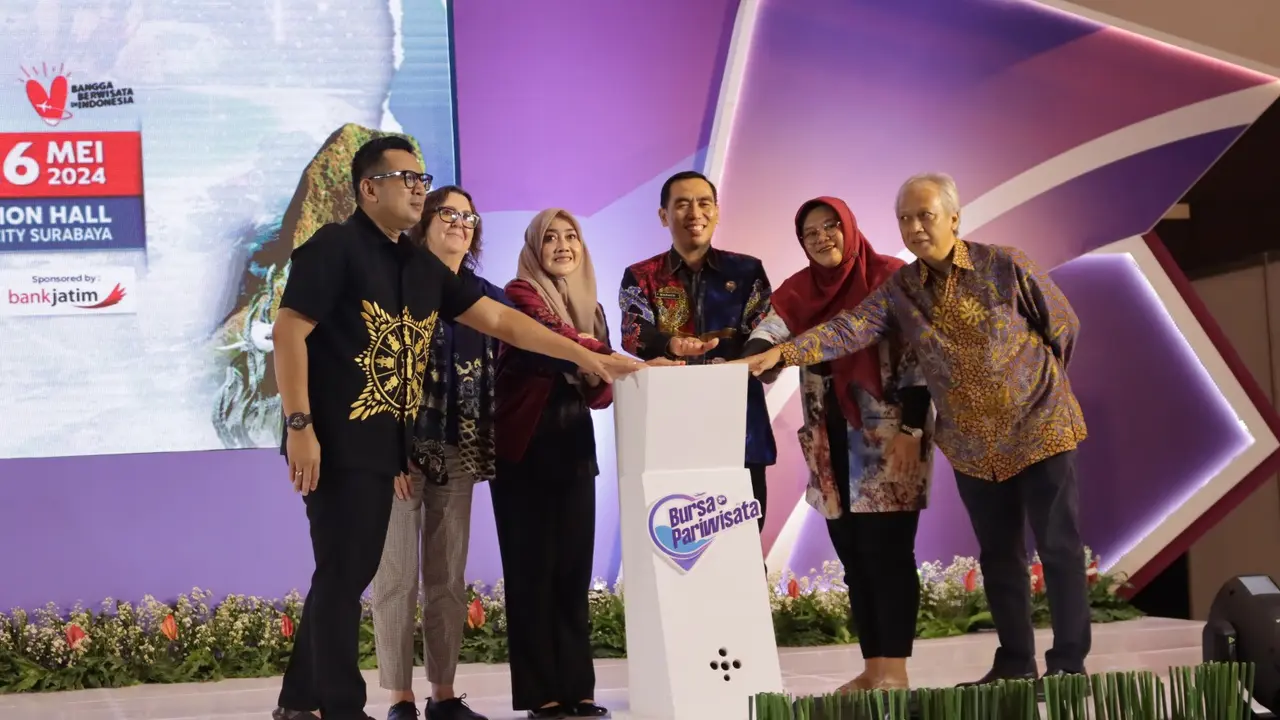 Disbudpar Jawa Timur kembali menggelar bursa pariwisata pada 23-26 Mei 2024 di Exhibition Hall Grand City Surabaya. (Foto: Kominfo Jatim)
