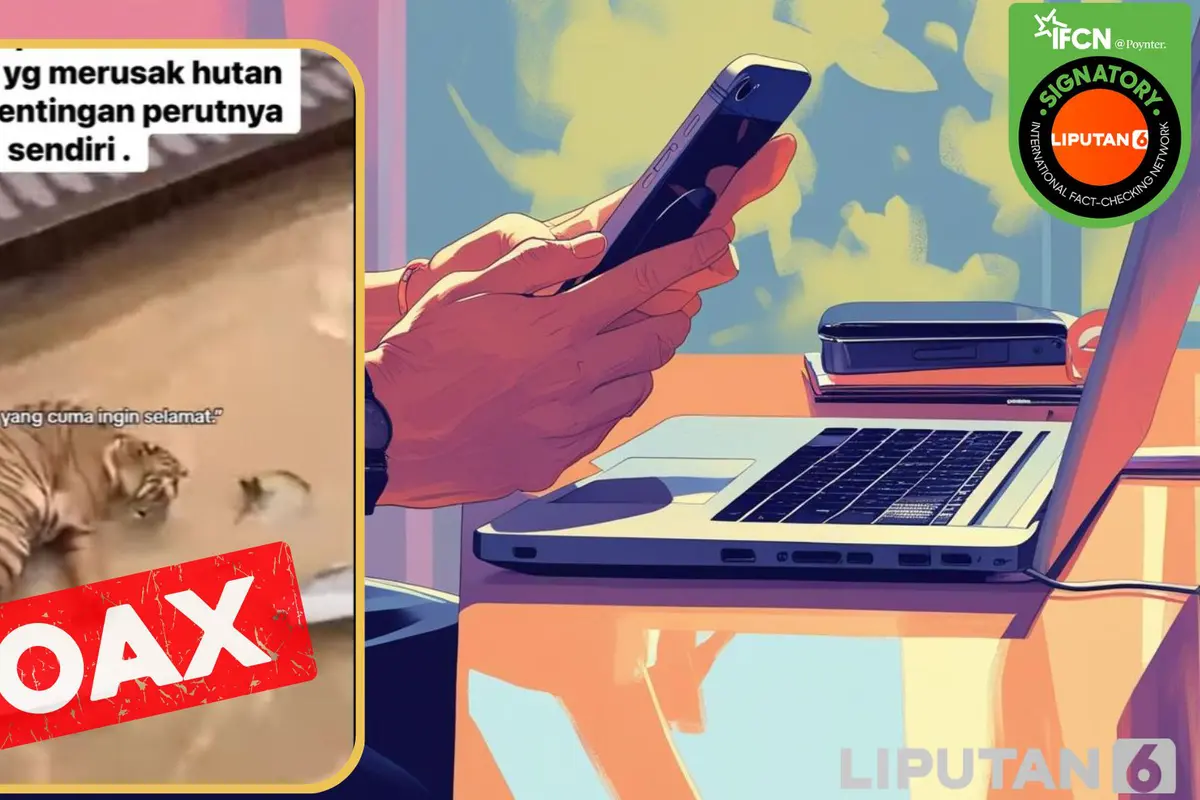 Cek fakta video harimau terjebak banjir di Sumatera