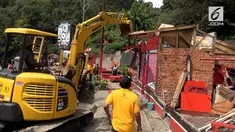 Setelah sempat ricuh, hari ini penertiban bangunan liar di kawasan Puncak berjalan kondusif.
