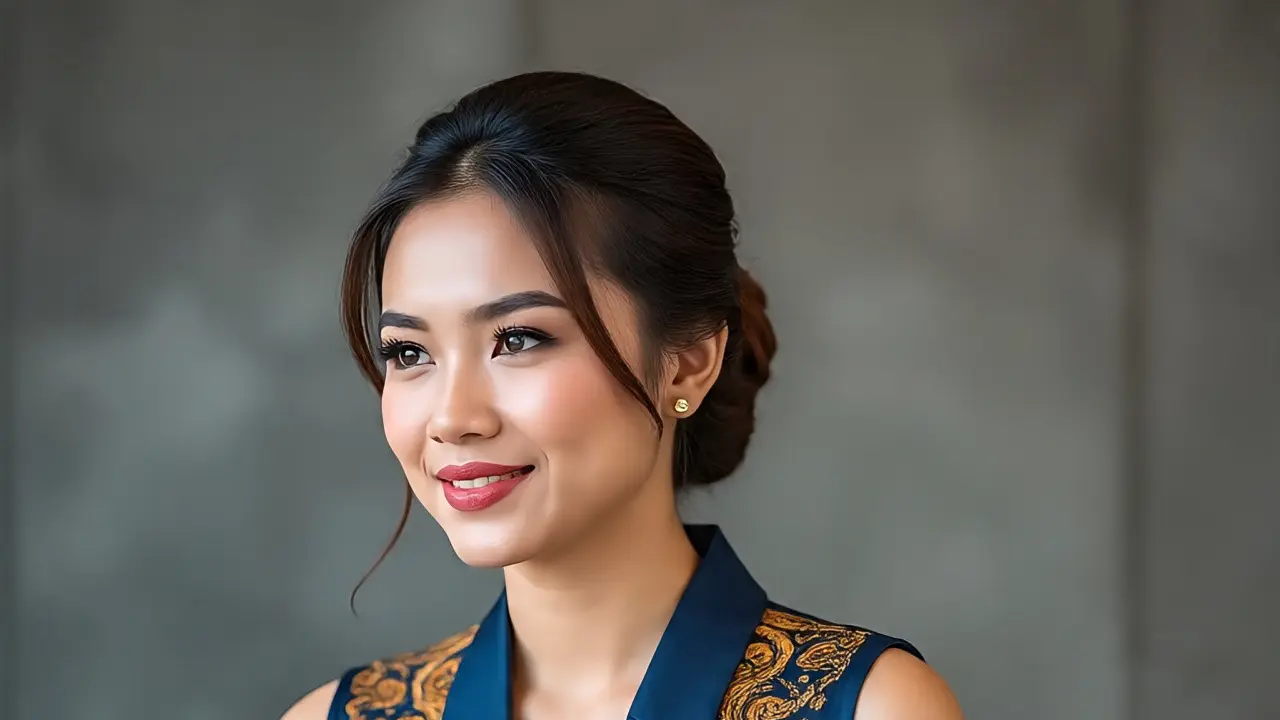 Model Rompi Batik Wanita Tanpa Lengan