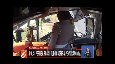 Polres Majalengka menggelar olah tempat kejadian perkaran pada kecelakaan maut bus di Tol Cipali.