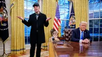 Elon Musk, X &AElig; A-Xii, dan Donald Trump di Gedung Putih 11 Februari 2025. (Andrew Harnik / GETTY IMAGES NORTH AMERICA / Getty Images via AFP)