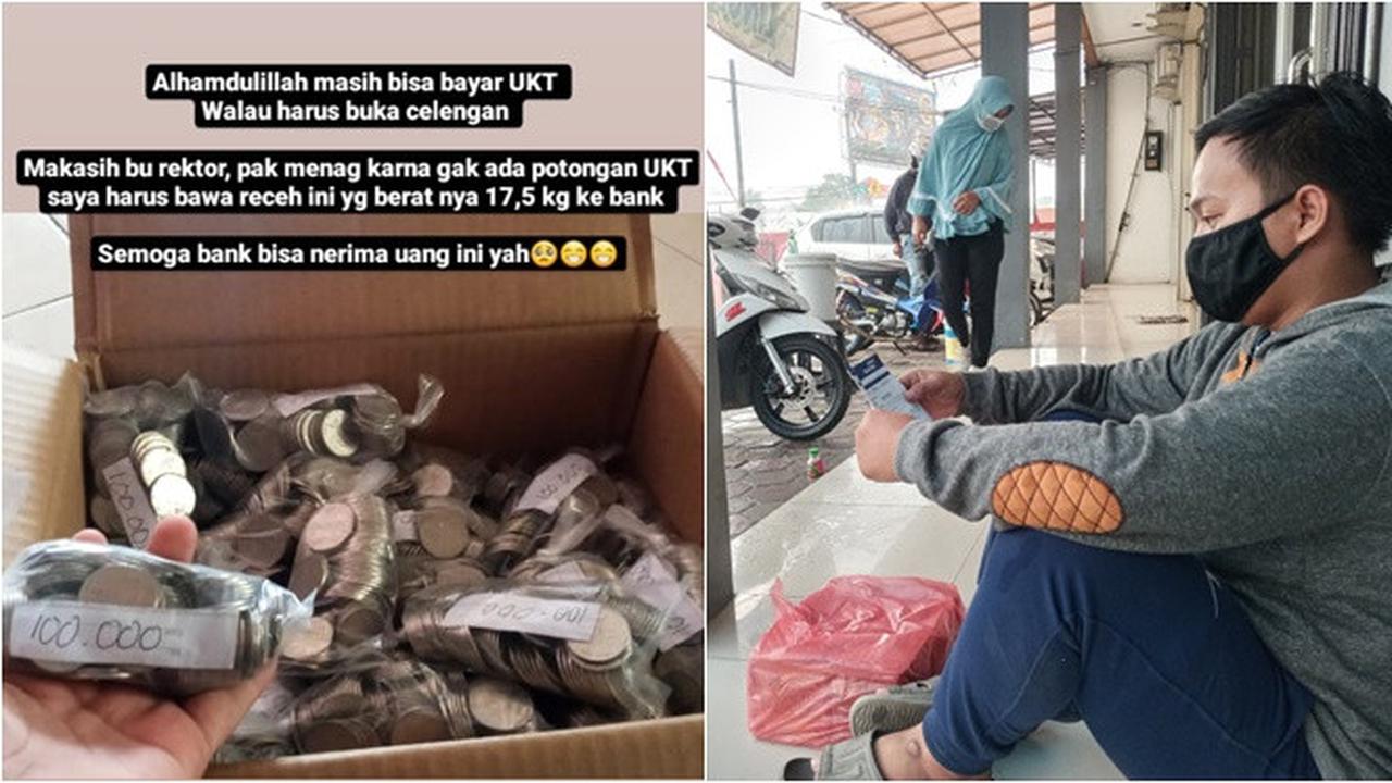 Viral, Mahasiswa Bayar UKT Pakai Uang Receh Ini Sempat Ditolak Bank