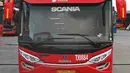 Bus transjakarta yang akan digunakan untuk pawai kemenangan tim Persija Jakarta di kantor PT Transjakarta, Cawang, Kamis (13/12). Bus tersebut akan digunakan untuk pawai kemenangan berkeliling Jakarta Sabtu (15/12).( Liputan6.com/Immanuel Antonius)