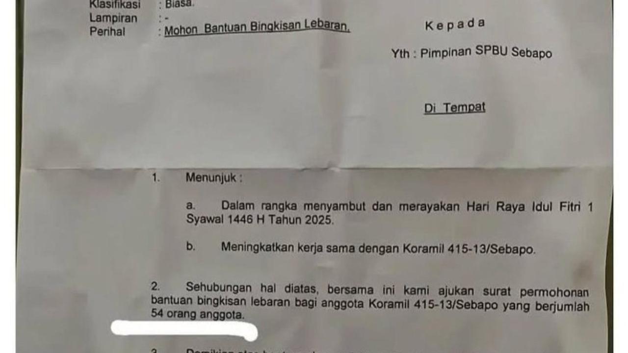 viral surat minta bantuan bingkisan