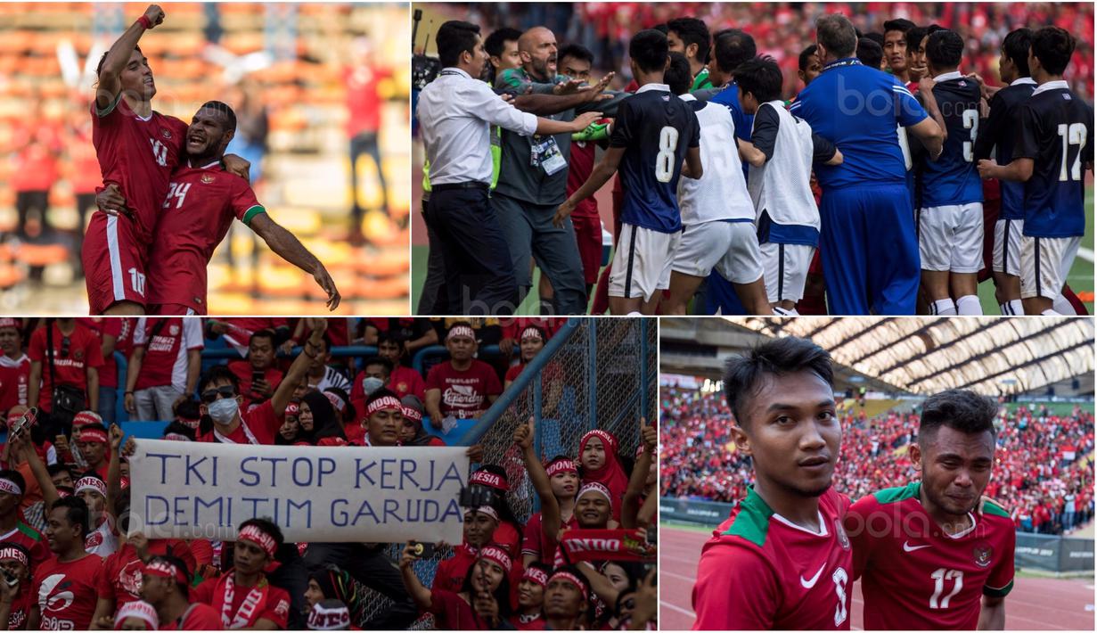 Berikut ini lima momen menarik Timnas Indonesia saat mengalahkan Kamboja 2-0 pada laga terakhir Grup B SEA Games 2017 Malaysia. (Bola.com/Vitalis Yogi Trisna)