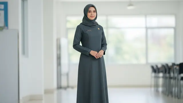 Model Gamis Kerja Guru Terbaru 2025