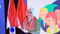 Menaker Ida Fauziyah saat membuka kegiatan evaluasi dan mematangkan konsep atas pelaksanaan program Desa Migran Produktif (Desmigratif) di Jakarta pada 20-22 Mei 2024.