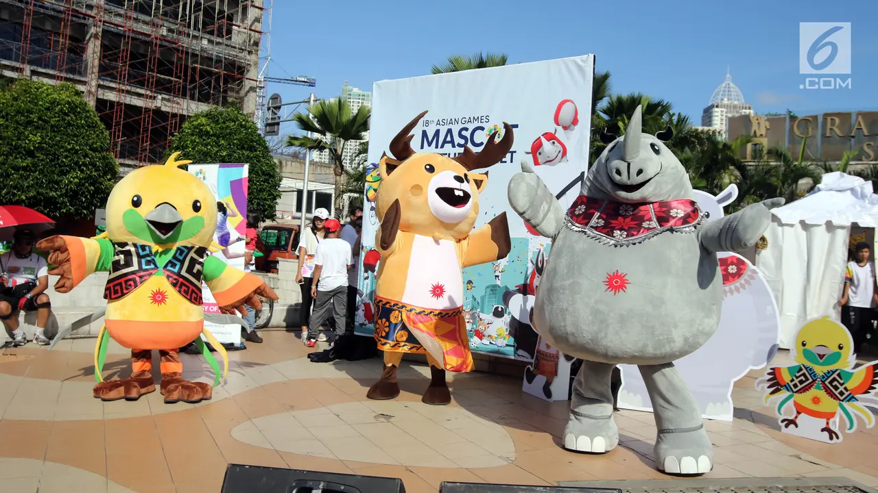 Maskot Asian Games Sapa Masyarakat di Car Free Day