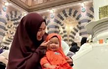 4 Potret Anisa Rahma Bukber di Masjid Nabawi Sambil Gendong Si Kecil, Netizen Gemas dengan Tingkah Aqila