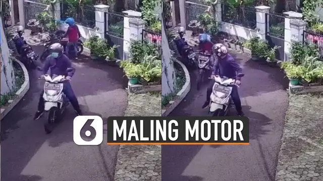 VIDEO: Viral Maling Motor Terekam CCTV
