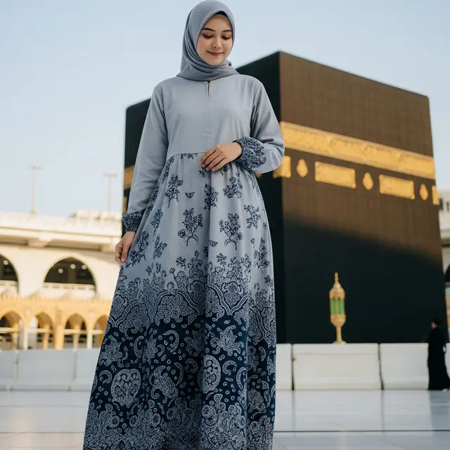 Model Gamis Batik Buat Umroh yang Anggun dan Nyaman