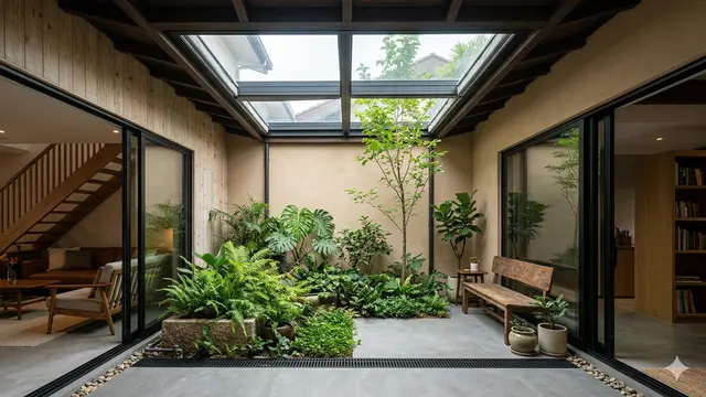 Rumah dengan Inner Courtyard Mini (Foto: Gemini AI)