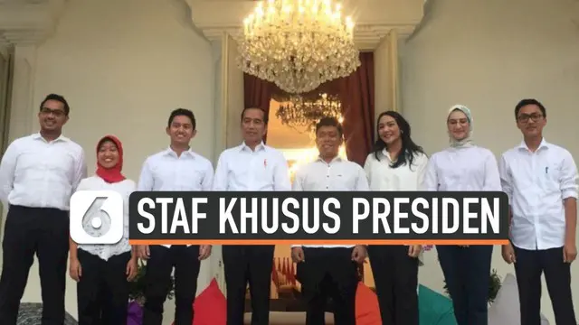 Presiden Joko Widodo atau Jokowi mengumumkan nama-nama staf khusus yang akan membantunya selama lima tahun ke depan.