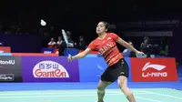 Tunggal putri Indonesia Gregoria Mariska Tunjung dikalahkan wakil Jepang Nozomi Okuhara pada babak 16 besar China Masters 2023 di Shenzhen Bay Gymnasium, Kamis (23/11). (foto: PBSI)