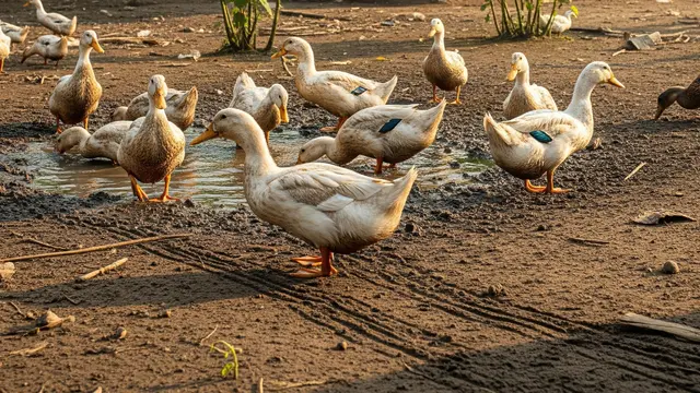 Ilustrasi Peternakan Bebek.