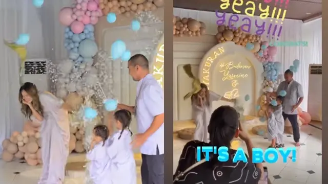 6 Momen Acara Pengajian 4 Bulanan Kehamilan dan Gender Reveal Yasmine Wildblood
