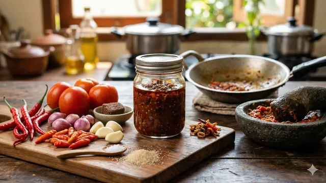 Cara Membuat Sambal Terasi Tomat (Foto: Gemini AI)