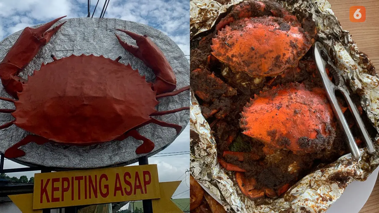 Menu kepiting asap di sebuah restoran di Samarinda, Kalimantan Timur.