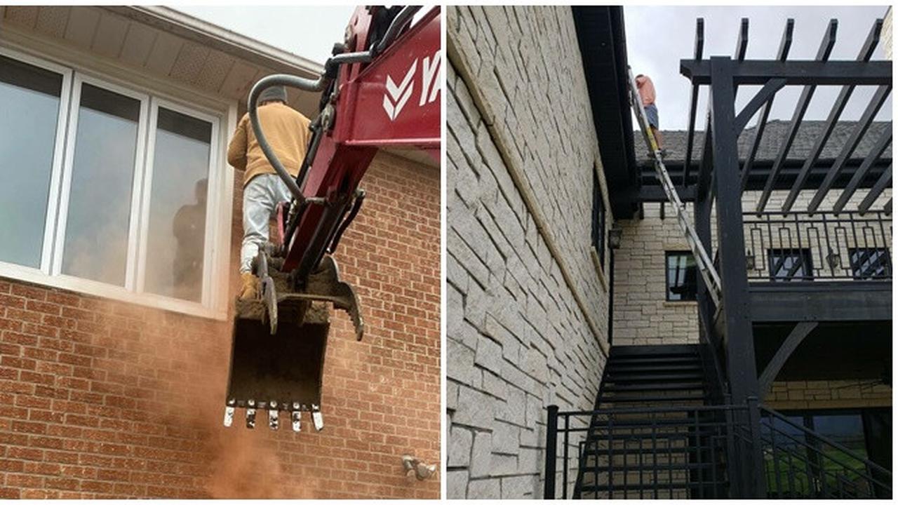 6 Potret Aksi Orang Perbaiki Sesuatu di Ketinggian Ini Bikin Deg-degan