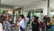 Kondisi Bandara Sam Ratulangi Manado, Kamis (18/4/2024), saat penutupan sementara.