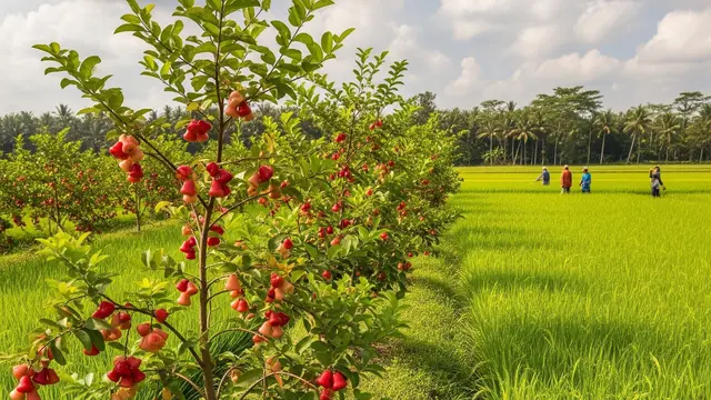 6 Ide Kebun Buah Mini di Sela Tanaman Padi, Pertanian Terpadu Menguntungkan