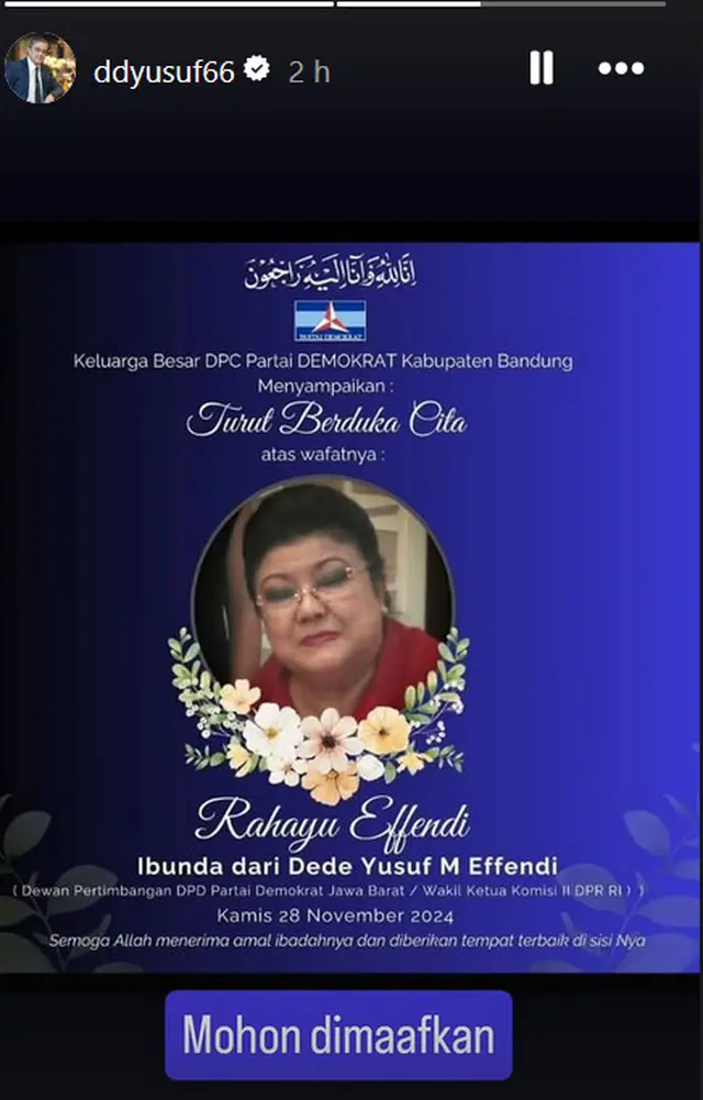Rahayu Effendi tutup usia, Dede Yusuf kenang sang ibu sosok wanita tangguh dan inspiratif