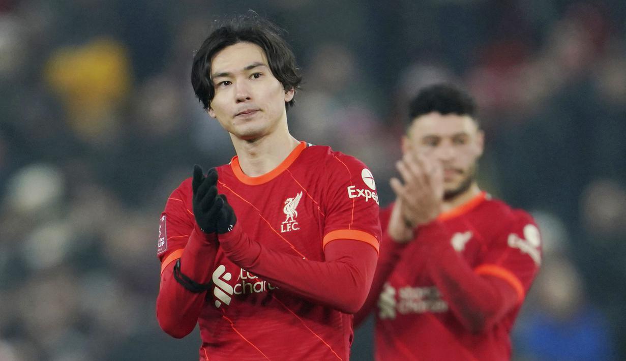 Liverpool berhasil melaju ke babak perempat final Piala FA usai menang 2-1 atas Norwich City di Stadion Anfield, Kamis, (3/3/2022). (AP/Jon Super)
