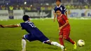 Untuk memantapkan pola permainan jelang berlaga di putaran final Piala AFC U-14 2014, Timnas Indonesia U-19 menggelar serangkaian program ujicoba dengan beberapa tim lokal, salah satunya bertemakan Tur Nusantara. (Liputan6.com/Helmi Fithriansyah)
