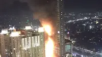 Belum diketahui apa penyebab kebakaran yang melanda Gedung Neo Soho tersebut, Jakarta Barat, Rabu (9/11). (Istimewa)