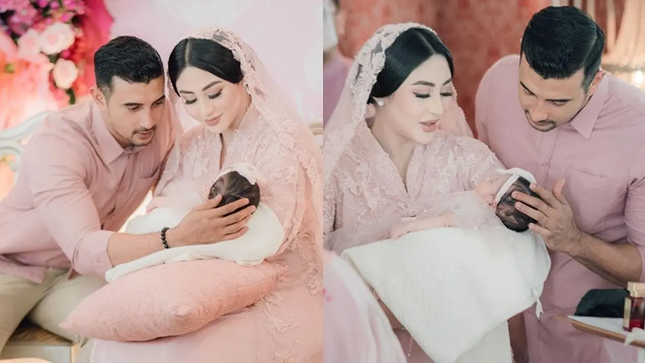 7 Momen Akikah Baby Guzelim Anak Margin Wieheerm dan Ali Syakieb, Bernuansa Pink