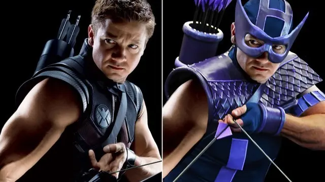 Perbandingan Kostum Hawkeye.