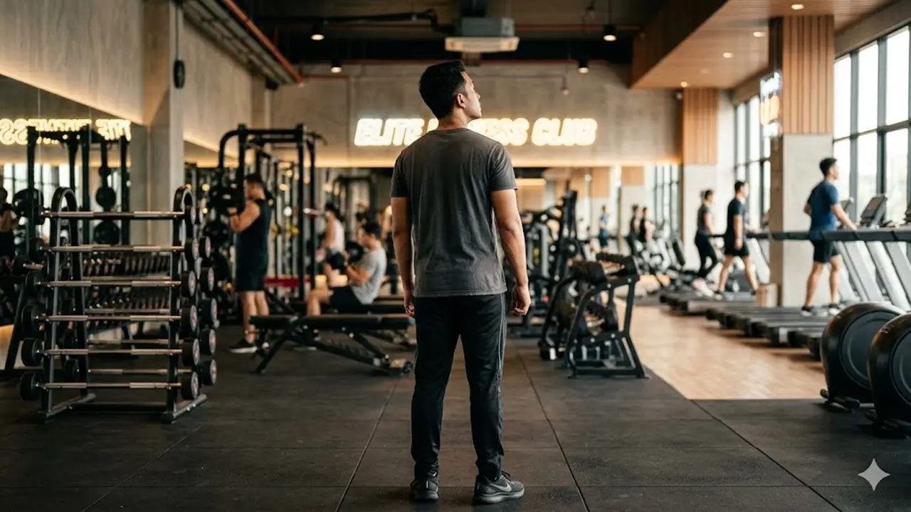 datang latihan di gym