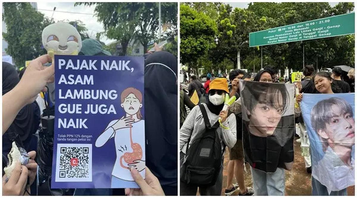 6 Potret K-Popers Demo Tolak Kenaikan PPN 12 Persen, Semua Fandom Bersatu
