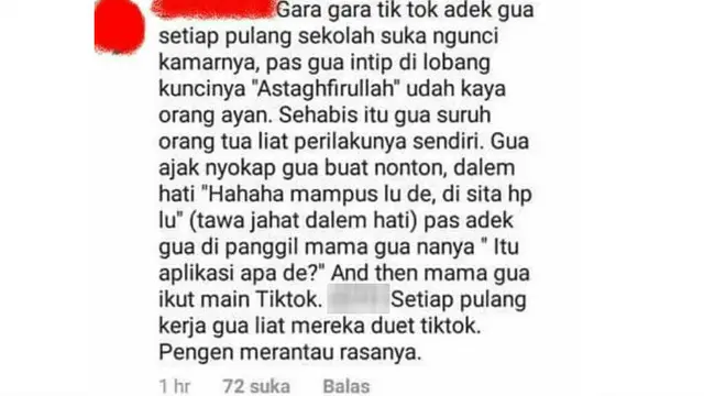 Meski banyak mendapat cibiran dari yang bukan pengguna, namun masih banyak saja orang yang menggunakan aplikasi Tik Tok.