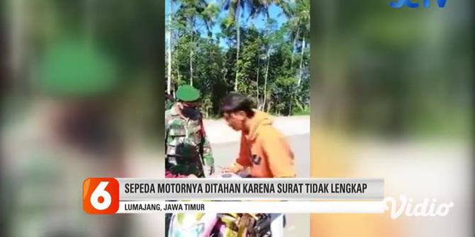 VIDEO: Begini Ekspresi Seorang Pemuda di Lumajang Saat Terjaring Razia Masker