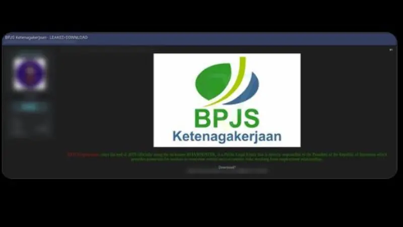 Data BPJS Ketenagakerjaan diduga bocor. Dok: @FalconFeeds.io