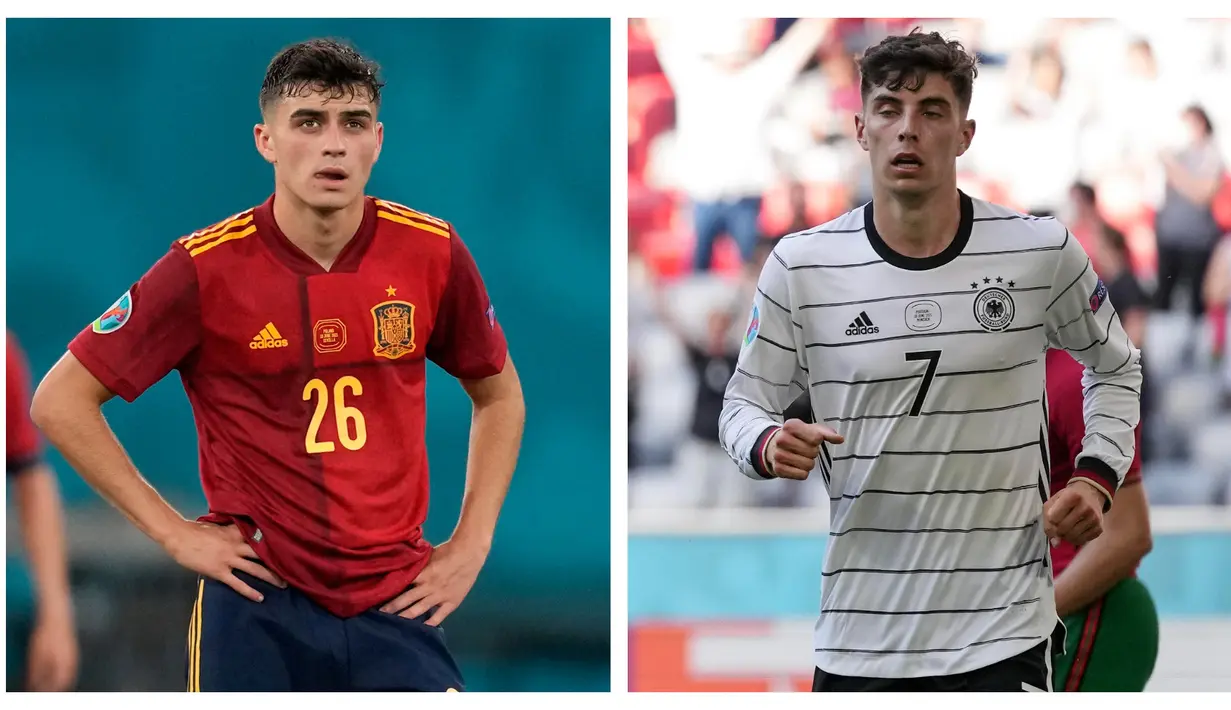 Menjadi kebanggaan tersendiri bagi para pemain muda yang tampil dalam ajang Euro 2020 (Euro 2021). Mereka telah mendapatkan kepercayaan dari pelatih untuk tampil bersama para seniornya. Berikut 5 pemain muda yang tampil menawan di fase grup Euro 2020. (Foto: Kolase AP)